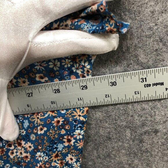 Sonoma Tiered Maxi Dress Womens 3X Blue Floral Short Sleeve V-Neck Button Front - Picture 6 of 10